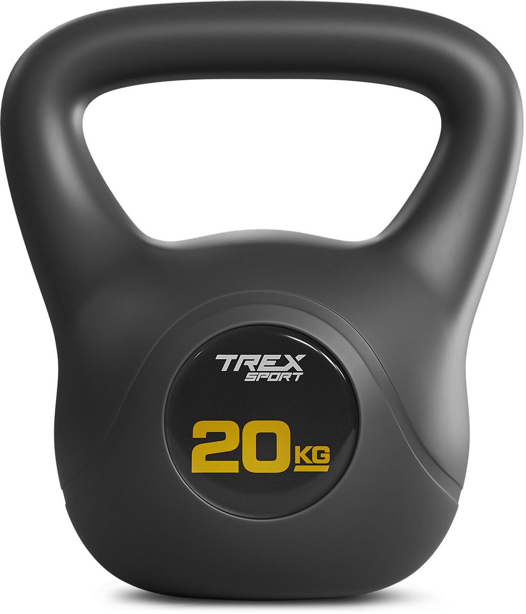 Trex Sport TX-020CKB - Kettlebell - Vinyl trainingsgewicht - 20 kg - Met brede handgreep