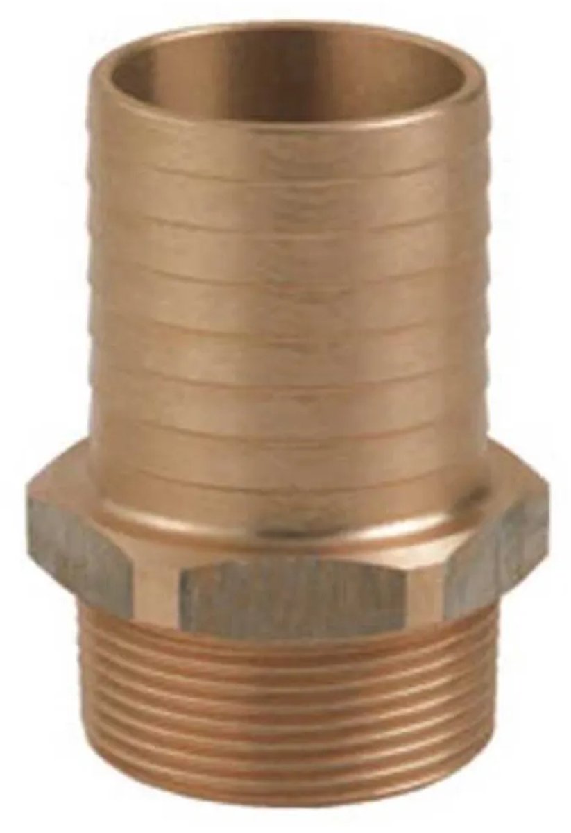 Guidi Brons Connector Met Schroefdraad En Groef 19 Mm Goud 3/4´´