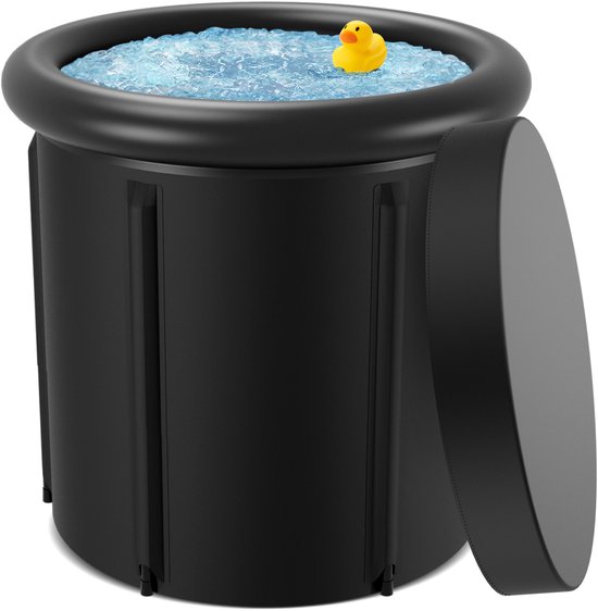 Opvouwbare badkuip voor volwassenen - Draagbaar voor onder de douche - Temperatuurbehoud IJskoud bad Zwembad Kinderen - Zwart