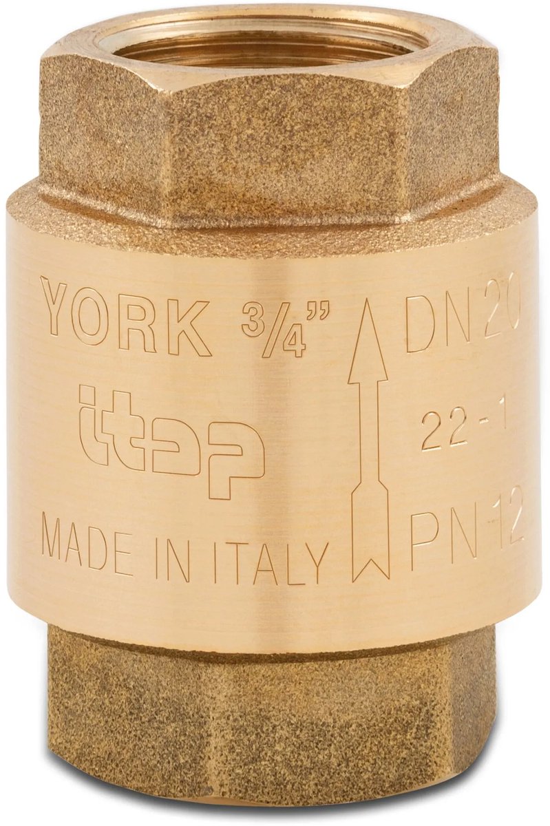 Terugslagklep messing 2"