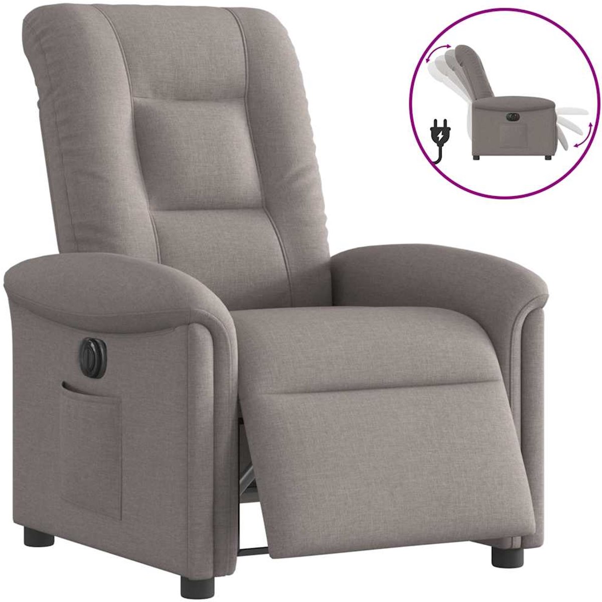 vidaXL - Fauteuil - verstelbaar - elektrisch - stof - taupe