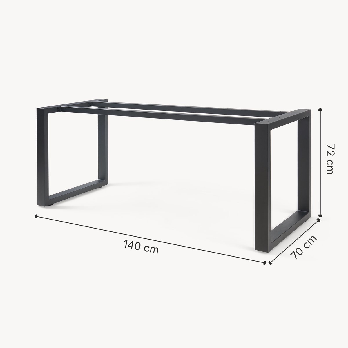 Tafelonderstel Vestmalu 140x70x72 cm zwart [en.casa]