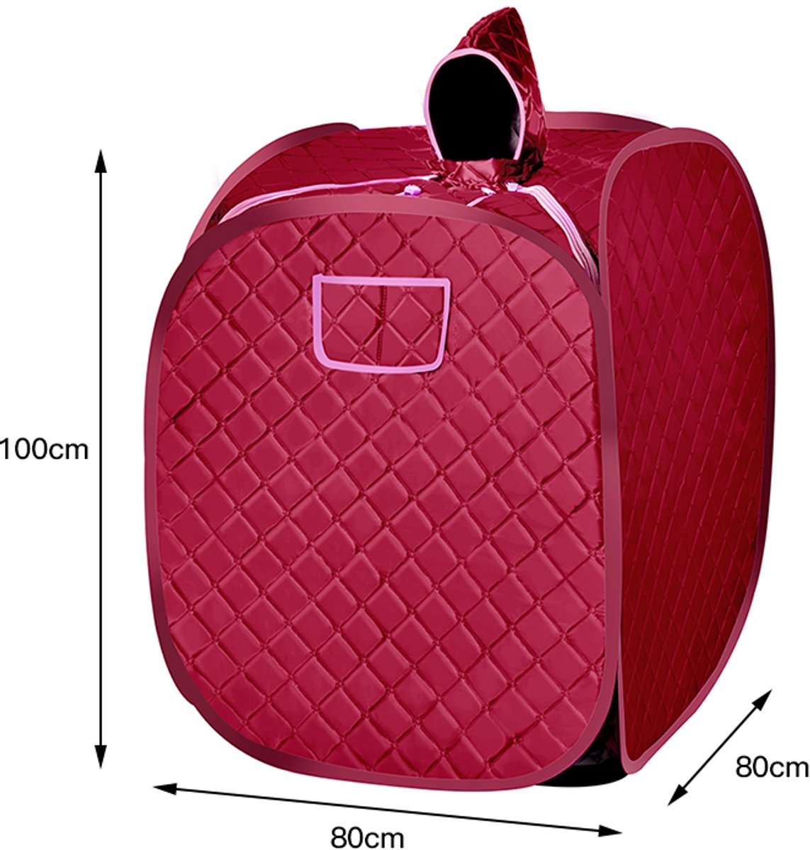 PIPIPOXER-Mobiele stoomsauna voor 1 persoon, thuissauna, warmtecabine, saunacabine, zitsauna, 2,5L, 1000W, rood thumbnail 3