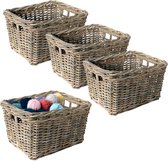 Panier de rangement Van der Leeden - Lot de 4 - marron - 34 x 24 x 20 cm - rotin - osier tressé - panier - rangement