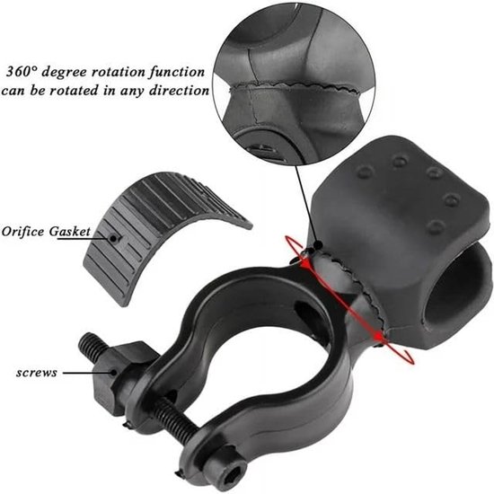 2-pack zwarte, duurzame wandelstokhouder - Wandelstokstandaard - Rolstoelaccessoires - Opvouwbare wandelstokhouder voor elektrische scooters - Accessoires voor wandelstokhouders - Zaklamphouder voor fiets — afbeelding 3