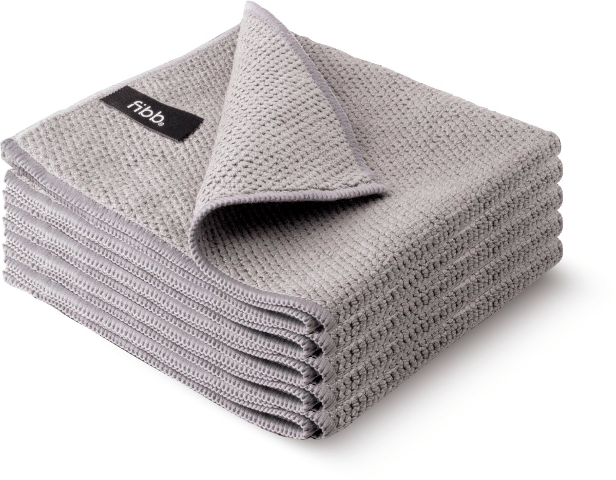 Fibb - 5-Pack - Microvezeldoekjes - Vaatdoeken - Schoonmaakdoeken - Barista - 34x34cm