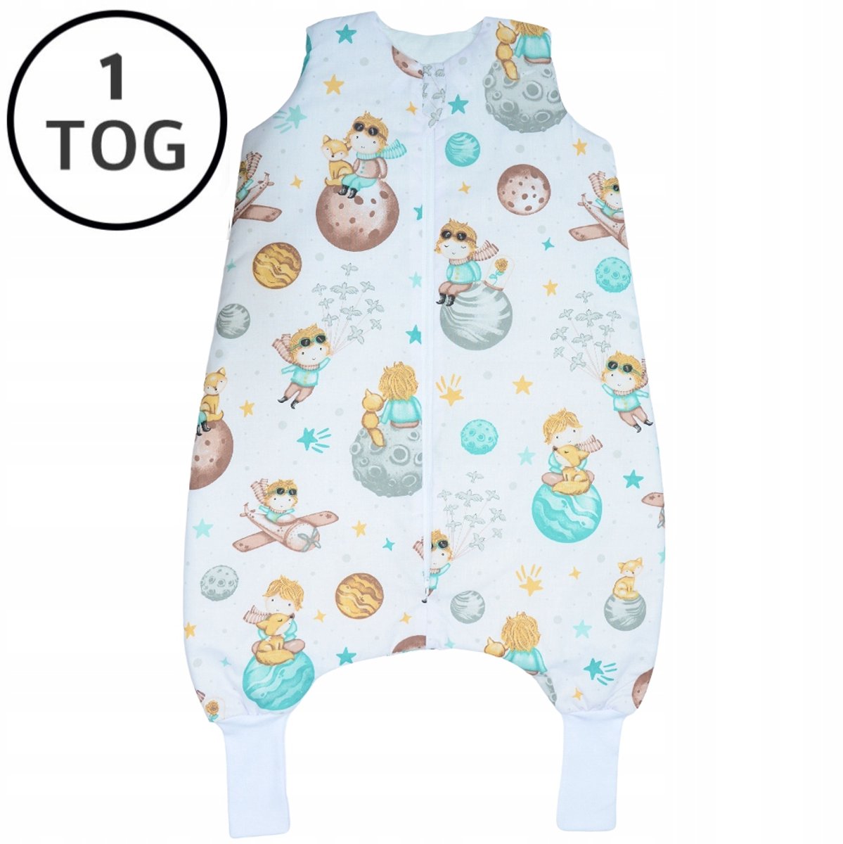 Opgewarmde slaapzak met pijpen, 74-86, 1 TOG, 100% katoen, Pools product