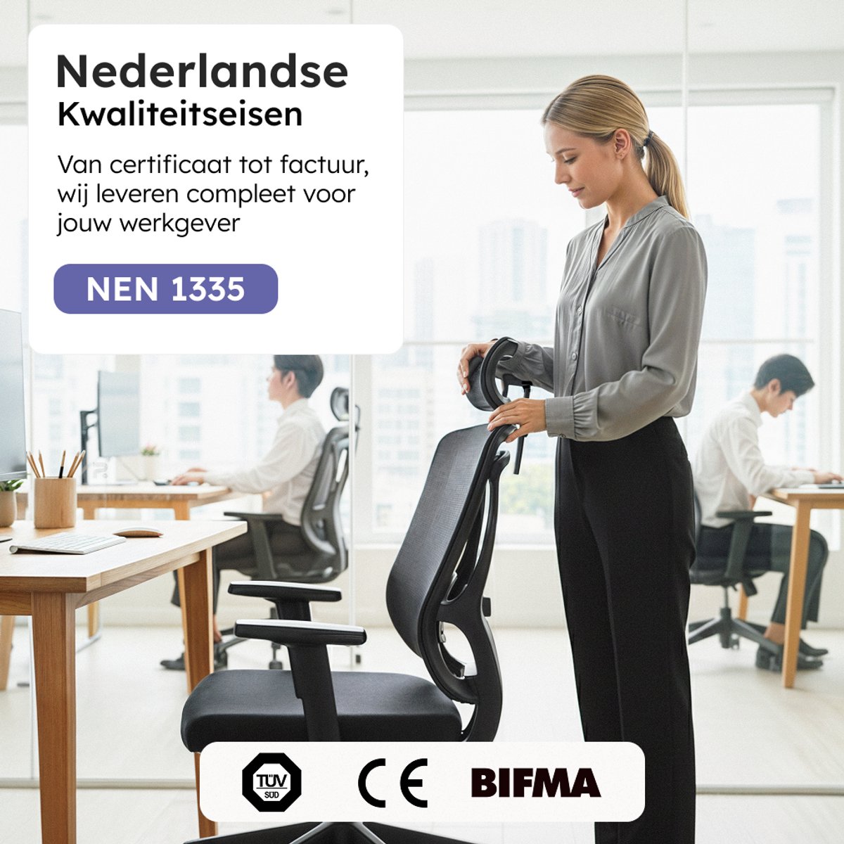 Roveo Ergonomische Bureaustoel - Office Gaming Chair - Volwassenen Game Stoel - Gamestoel - Zwart – foto 7