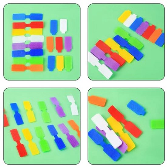 Étiquettes Pour Câbles Réutilisables - 40 Pièces Grand Format Multicolores, Velcro Facile à Utiliser Pour Organiser Et Identifier Vos Fils Électriques
