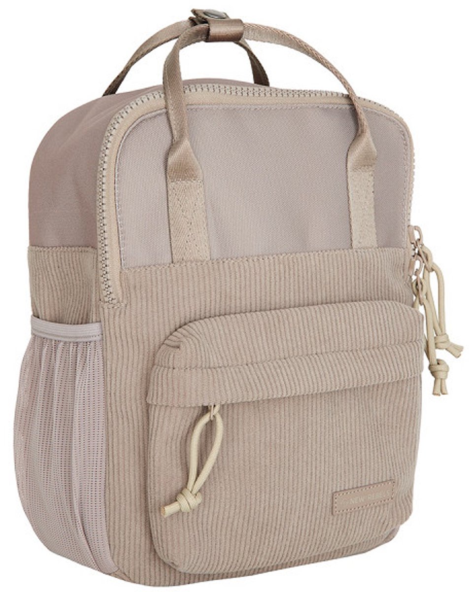 New Rebels Ribbi Juno Handel Backpack mini – Ribstof 900D Polyester 13L Lichtgewicht & Comfortabel – 23x10x31 cm – Dames & Heren Rugzak Taupe