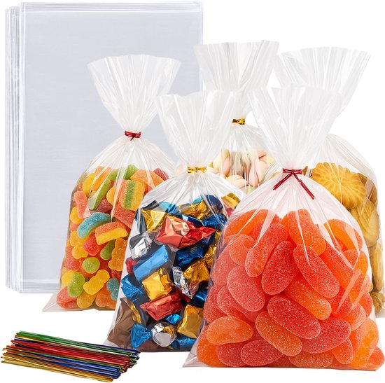 Feestio Uitdeelzakjes Transparant - Traktatie Zakjes kinderfeestje - Cellofaanzakjes - Snoepzakjes - cadeauzakjes