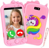 Silvergear Kids Smartphone met Videobelfunctie en GPS - Ouder Controle Functie - Kindertelefoon met Smartphonehoesje en Koord - Educatief en Interactief Speelgoed - Cadeau voor Meisjes - Reisspelletjes - GSM - 6, 7, 8, 9, 10, 11, 12, 13+ Jaar - Roze