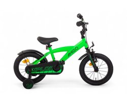 AMIGO Explorer Jongensfiets 14 Inch - Kinderfiets voor 3 tot 5 Jaar - 95-110 cm - Terugtraprem - Groen/Zwart