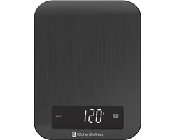 KitchenBrothers Keukenweegschaal - Weegschaal Keuken - Digitaal - 1g tot 10kg - RVS/Gunmetal Black