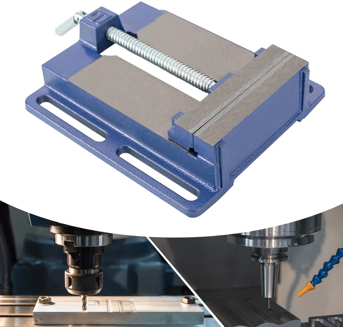 Boormachineklem 4 inch – Zwaar uitgevoerd – Werkbankklem – Houtbewerking – Precisie – Stevig en Duurzaam – Non-slip – Gemakkelijk te Installeren – Blauwe Afwerking – Lathe Machining – Electrostatic Spray – Veilig en Betrouwbaar
