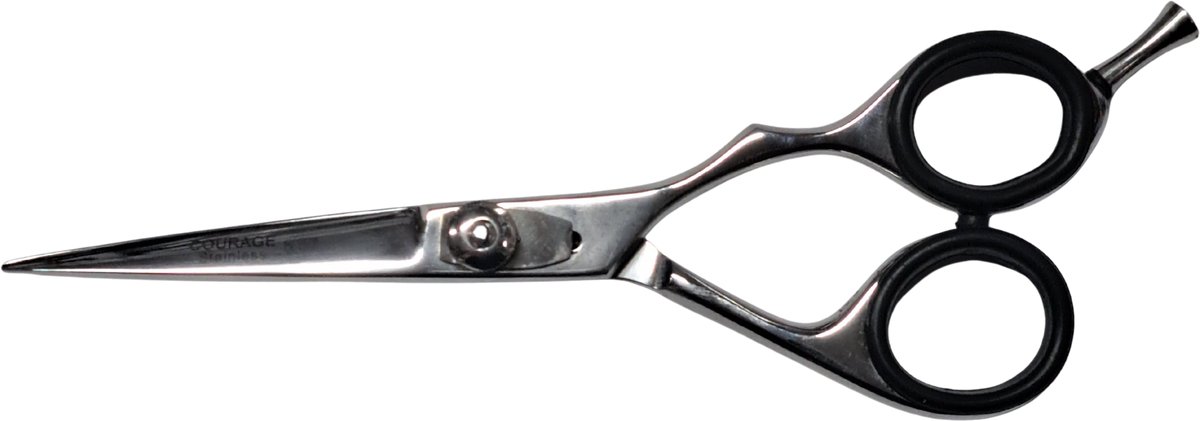Rojafit Professionele Kappersschaar Courage 5,5" (13,97 cm) – Scheermesscherp Edelstaal – Ergonomische Haarschaar met Afneembare Vingergeleider & Rubber Stopper