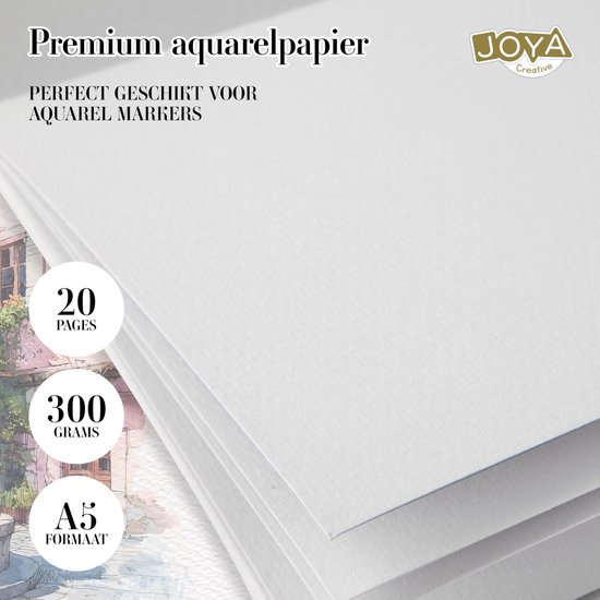 Aquarelverf Set 2in1 - Aquarel Brush Markers 20pcs & Aquarel Sketching Pad A5 - Brushpennen Waterverf - Waterbrush - Aquarel Verf Stiften - Aquarelblok A5 - Schetsboek Watercolor Papier - Creatief Tekenen & Schilderen - Joya Creative