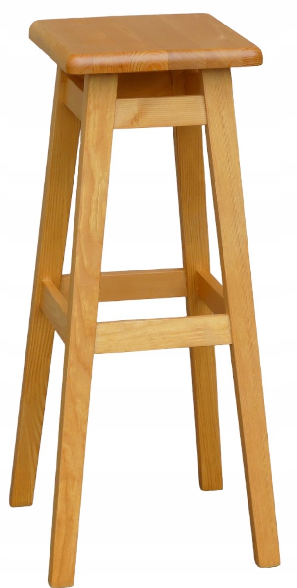 Houten Barkruk 80cm - Massief Grenen, Olfkleur