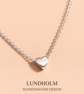Lundholm Mera Hartjes Ketting Dames Zilver Kleurig - Ketting met Hartje Hanger 50 cm - Zilveren Hartjes Ketting - Premium Stainless Steel Jewellery - Hypoallergene Sieraden - Kerstcadeau Mama - Cadeau Moeder - Vrouwen Cadeautjes - my Lundholm