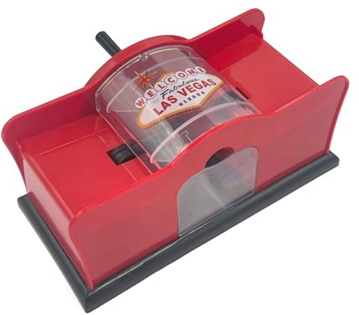 Hand Crank Kaartshuffler voor 2 Decks - Rood & Zwart
