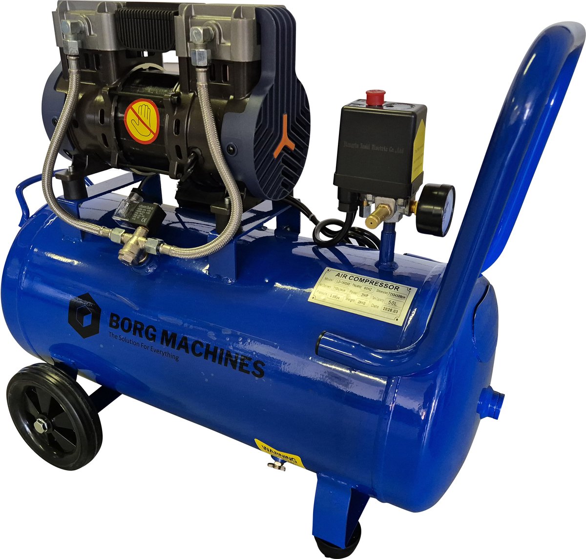 Borg Low Noise olie vrije Compressor 50 liter - 8 BAR -