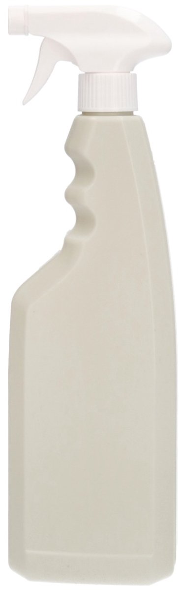 6 x Gerecyclede Sprayfles 750ml met Triggerspraypomp wit- Gerecycled HDPE Kunststof - Onbreekbaar - ca. 70% minder Co2 uitstoot door gerecycled materiaal - 6 stuks