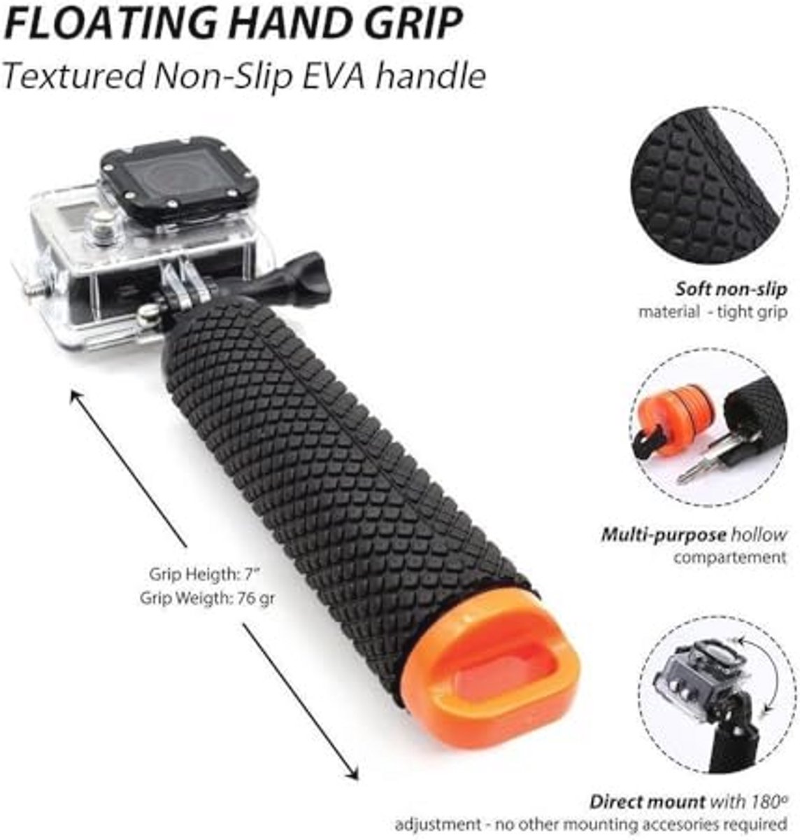Drijvende Handgreep voor Actiecamera - Onderwater Selfie Stick en Monopod