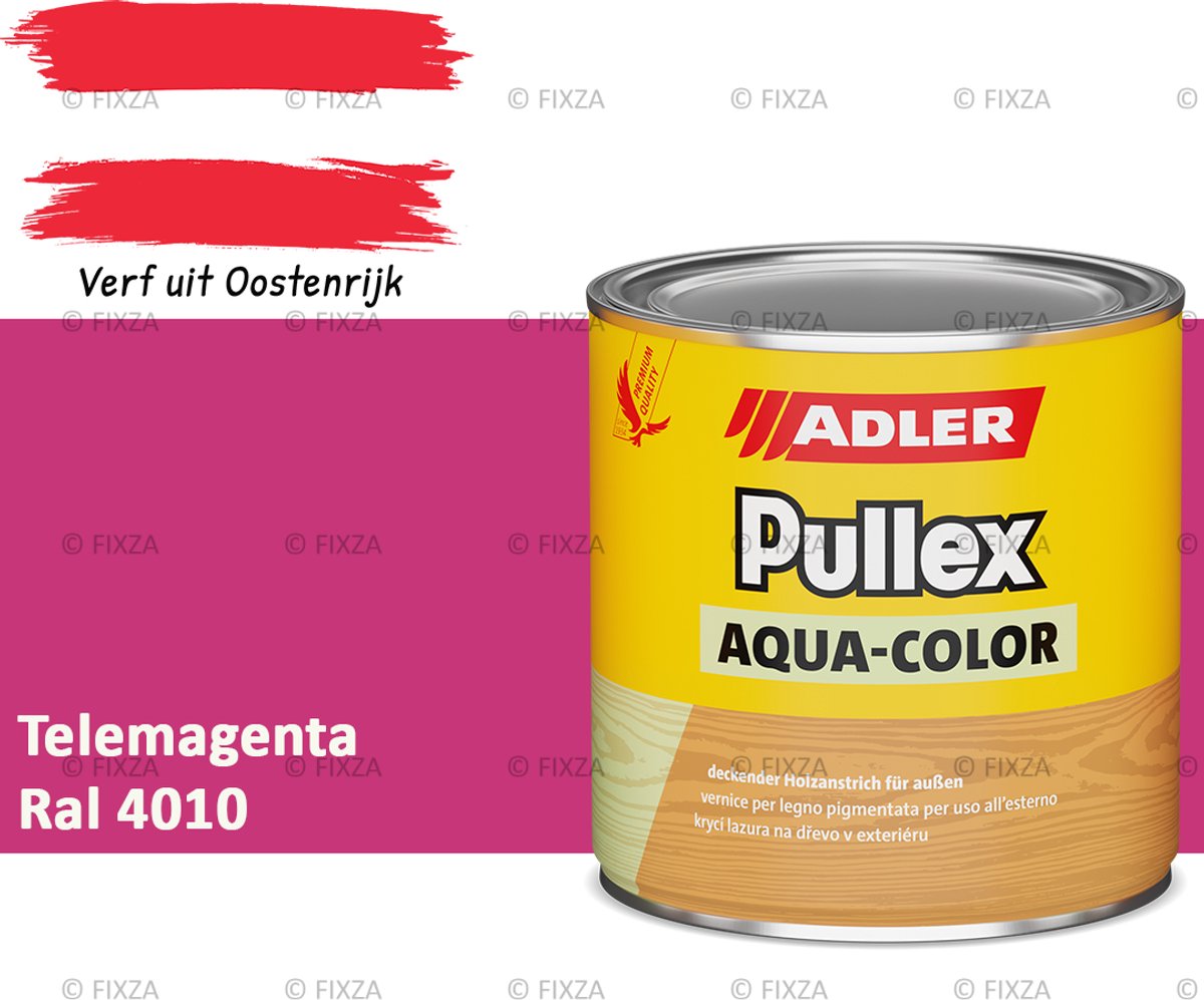 ADLER Pullex Aqua-Color Houtverf Buiten – Telemagenta – 0,75 Liter – Watergedragen houtbescherming voor Buitenhout – Beschermt tegen Schimmel en Algen