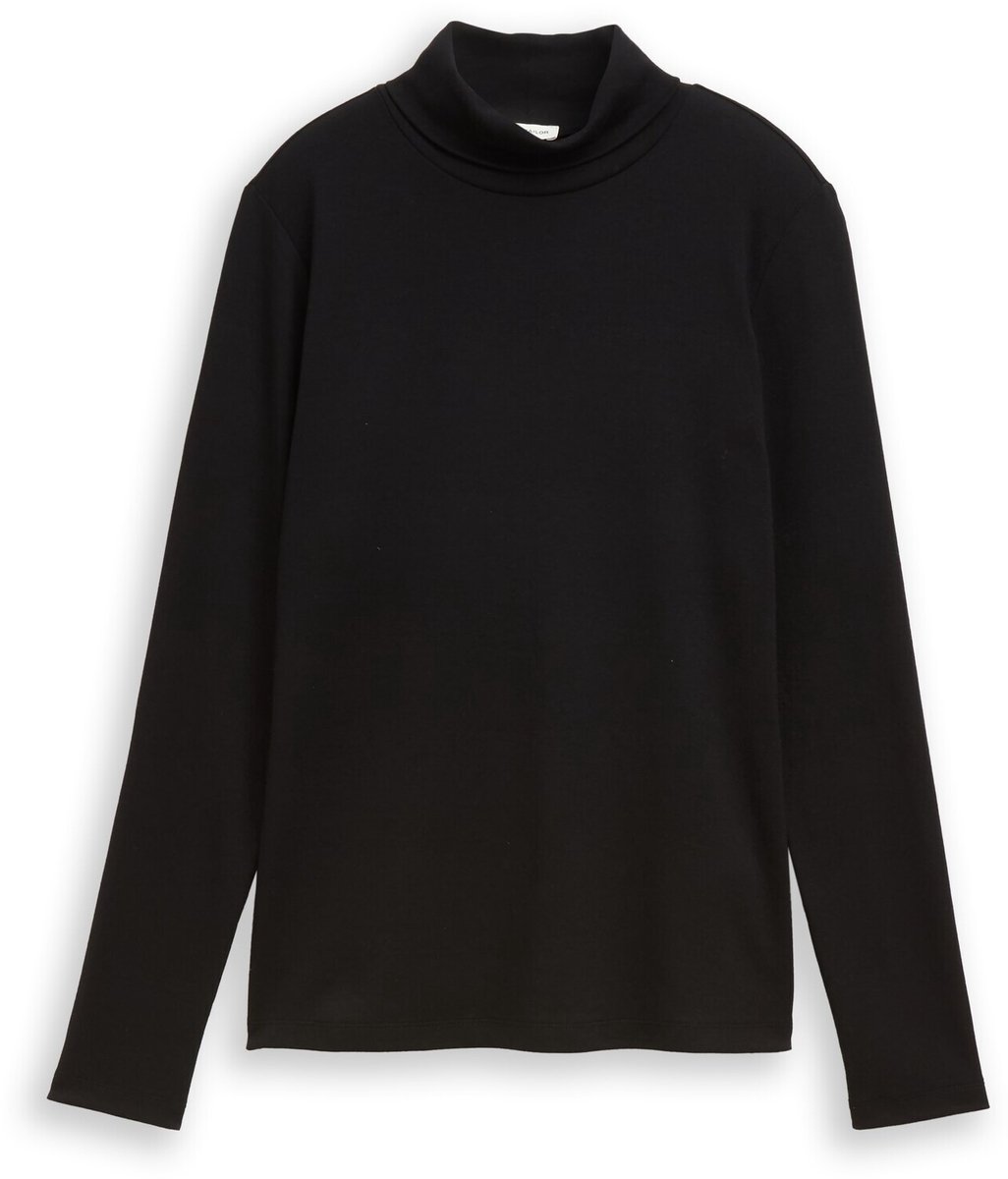 Tom Tailor - Shirt met lange mouwen en col - Maat S - deep black