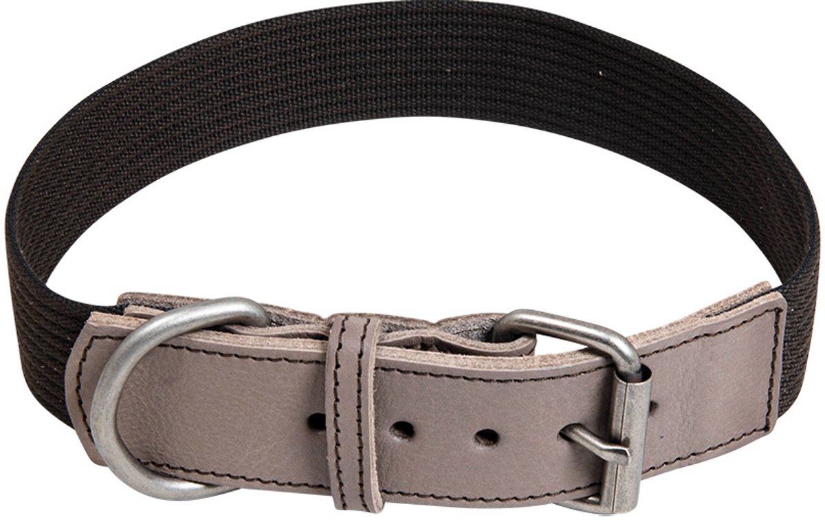 animal boulevard - halsband voor honden - canvas /leder - 4 cm x 46-54 cm (hals) mooi en degelijk