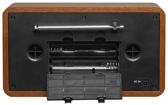 Denver DAB Radio - Retro Radio - Bluetooth - DAB+/ FM - Dimbaar - Batterijen & Netstroom - DAB18