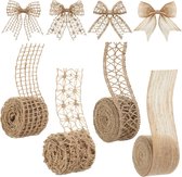 6 Rollen Jute Lint – Natuurlijk Juteband, 1,5 Cm Breed, Vintage Decoratielint Voor Cadeaus, Bruiloften & Bloemenboeketten