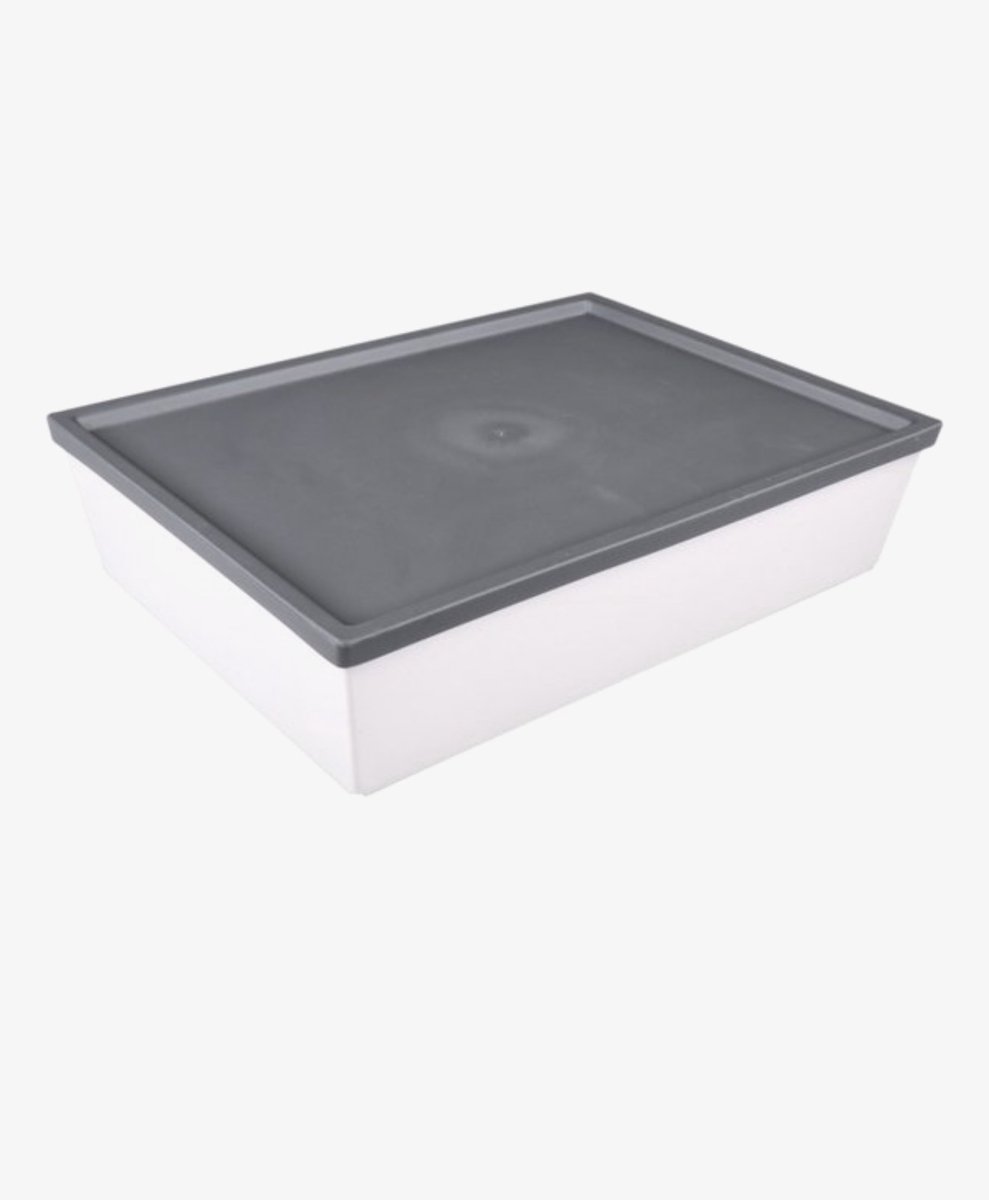Deksel schaal 2 vaks- zwart- bio plastic- schaal-Ornamin Reusable Deksel Zwart – voor 2-vaks schaal