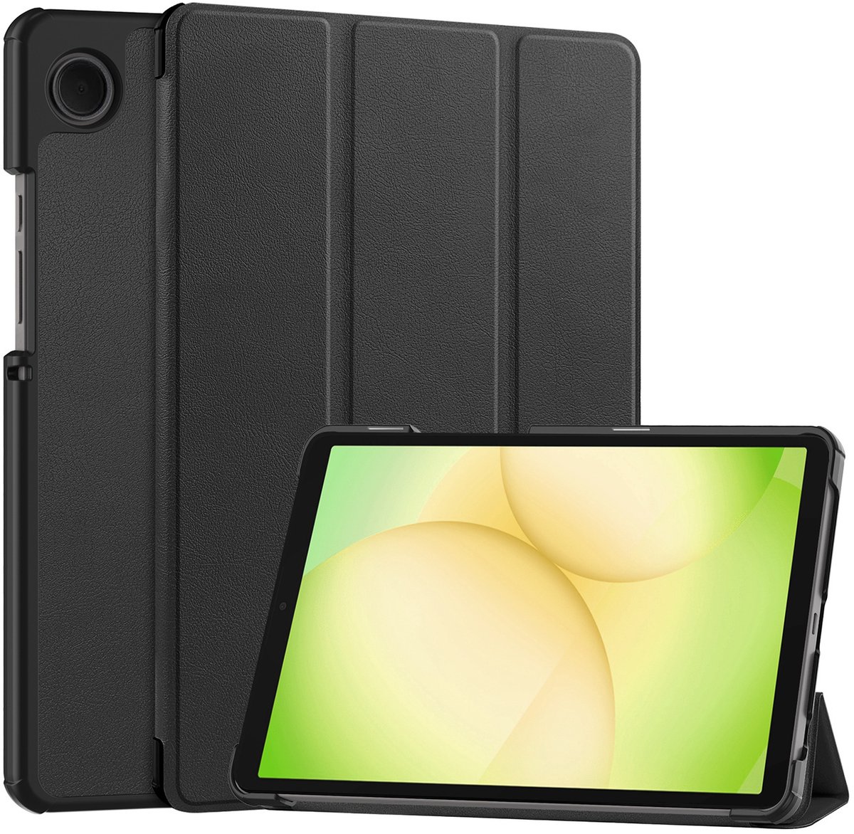 Hoes - Geschikt voor Samsung Galaxy Tab A11 Plus - Dun & Stevig - Trifold Bookcase - Hard Cover - Hardcover Book Case - Tablet Hoesje - Zwart — afbeelding 1