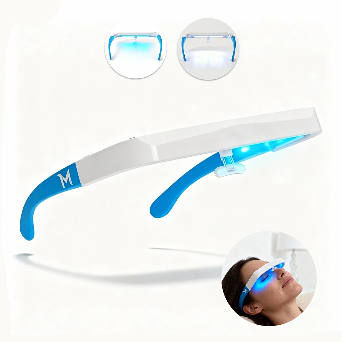 Mvolo® Lichttherapiebril PRO – Zonlicht - Daglichtbril – Blauw en Wit Licht – UV-vrij – Compact en Draagbaar - Gratis E-boook