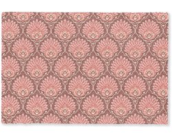 Deurmat 60x40 cm - Droogloopmat Waaiermotief - Patroon - Roze - Mat voor binnen - Schoonloopmat - Deurmatten met print - Inloopmat