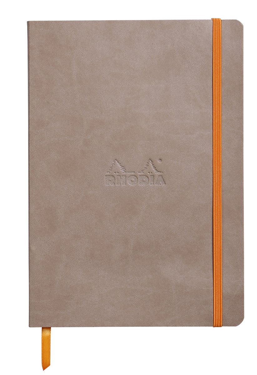 Rhodia Softcover Notitieboek – A5 – 80 Bladen – Gelijnd – Ivoorkleurig Papier 90 g/m² – Met Elastieksluiting - Taupe