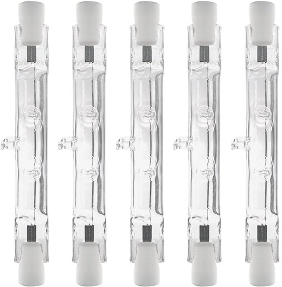 Lampe halogène Modee R7s 78 mm - 100 W 900 lm 230 V - Lampe sur tige - Lumière Wit chaud - Intensité variable - Lot de 5 Ampoules halogènes