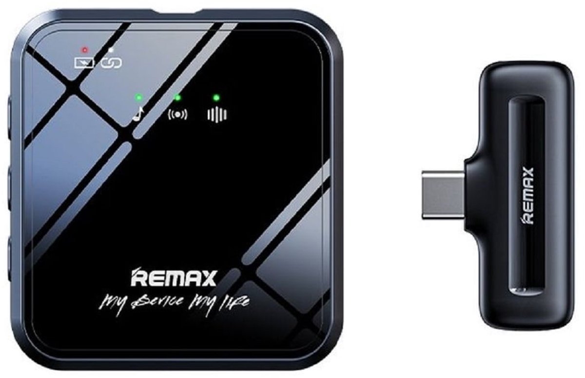 Remax K11 - Draadloze microfoon - USB-C - Plug&Play - 1 Microfoon transmitter - Zwart
