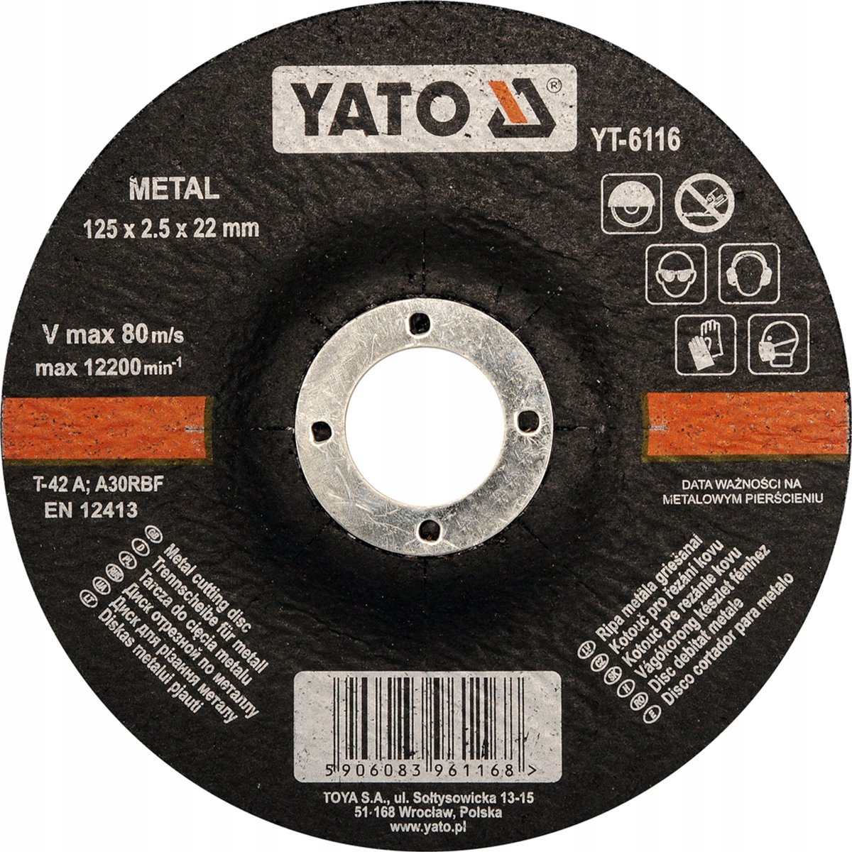 Yato Metaalschijf 125x2,5mm - Voor Metaalbewerking