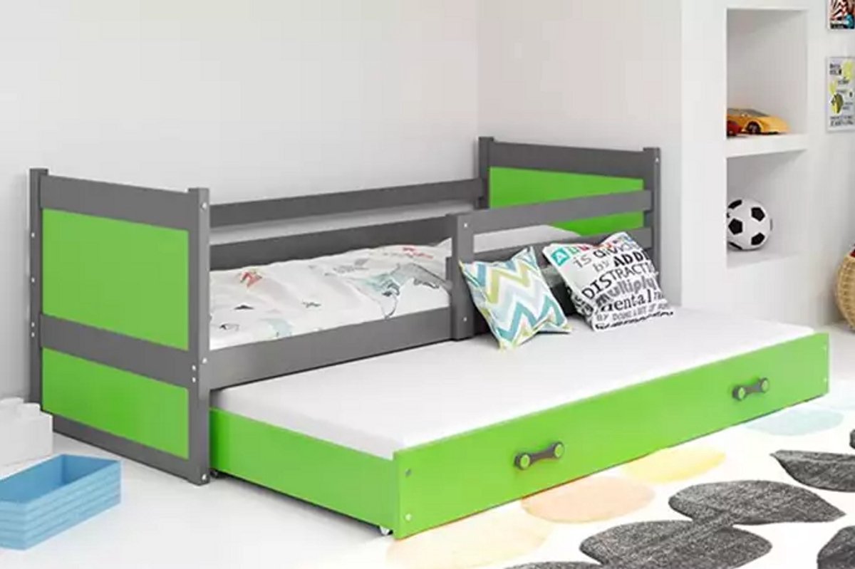 BMS - Pull-Out Youth Bed - 90x190 cm - Graphite/Green