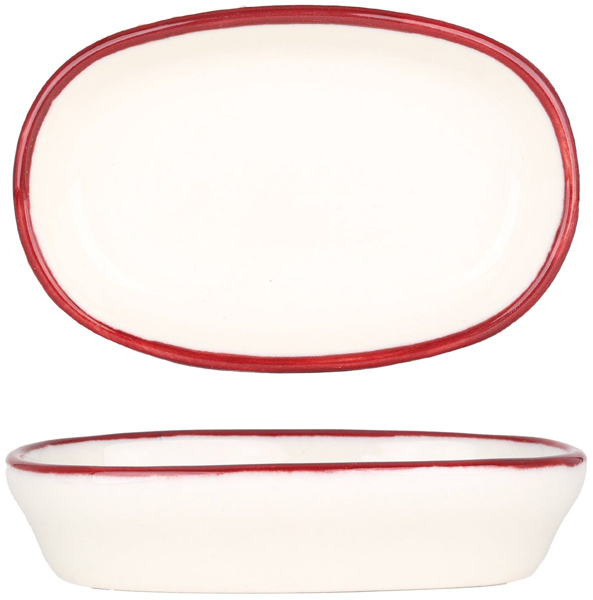 Bonna Serveerschaal - Linea Burgundy - Porselein - 10 cm - set van 2