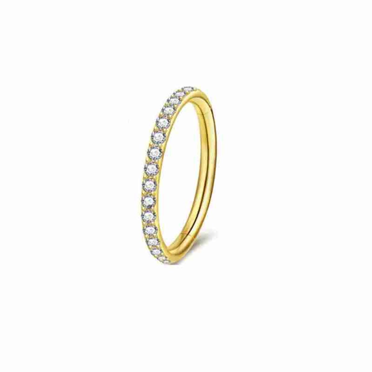 WeLoveSilver - goudkleurige helix piercing - chirurgisch staal - kristallen