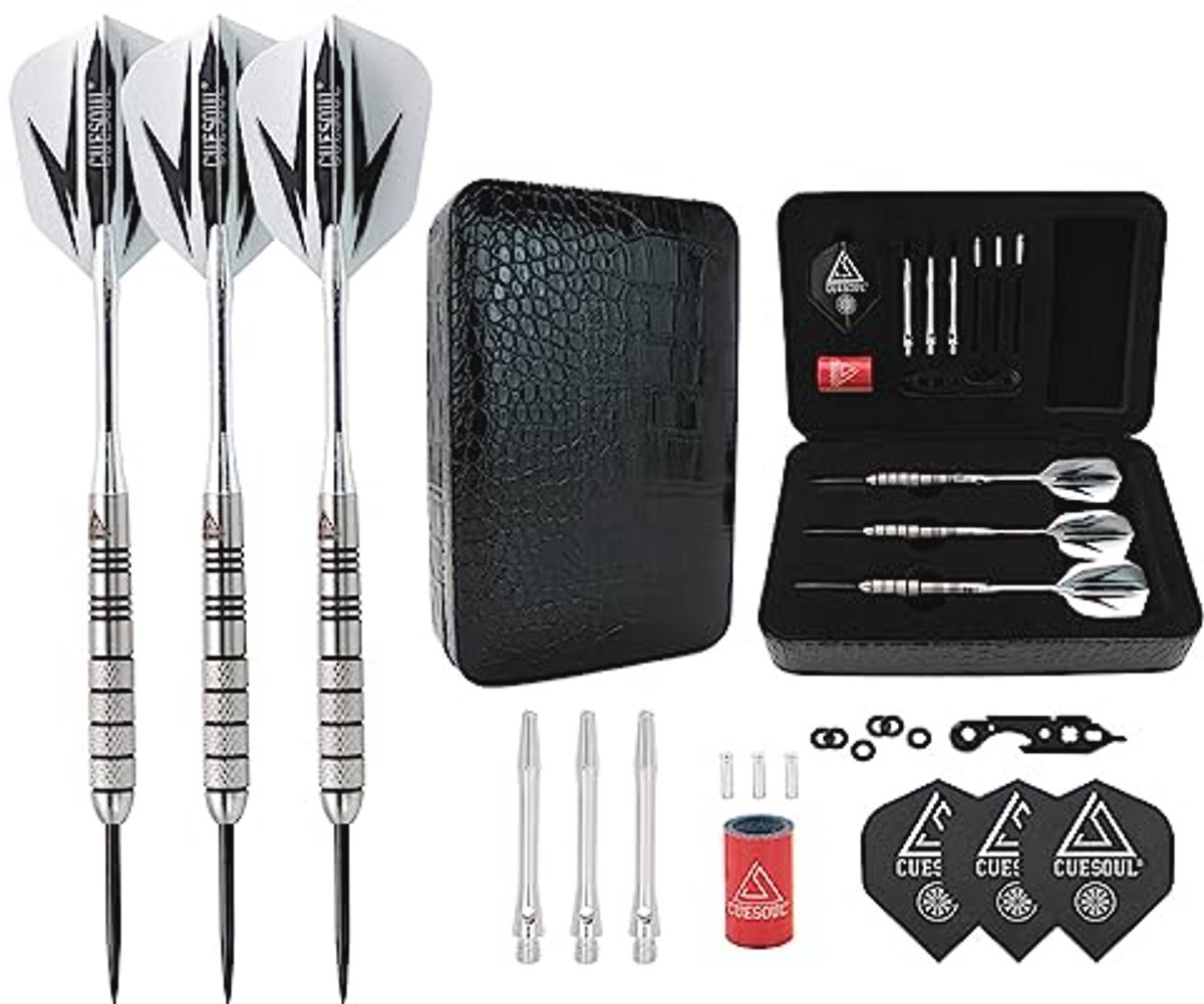 95% Tungsten 26 Gram Stalen Tip Darts Set met Luxe Dart Koffer