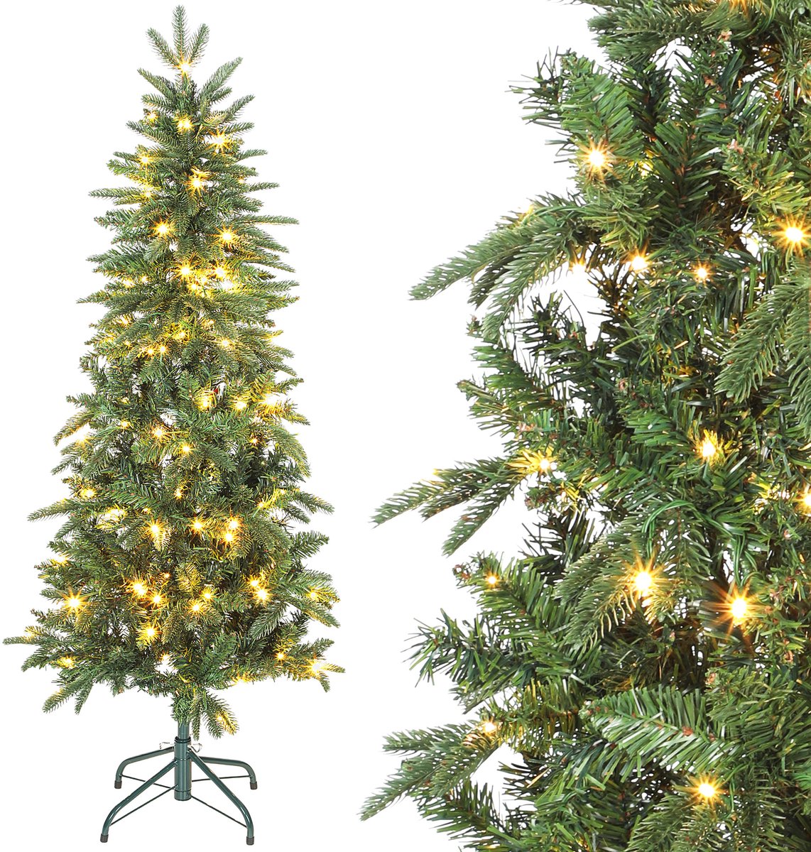 HOMCOM-Kerstboom-Plastic-55x55x150cm-Vert