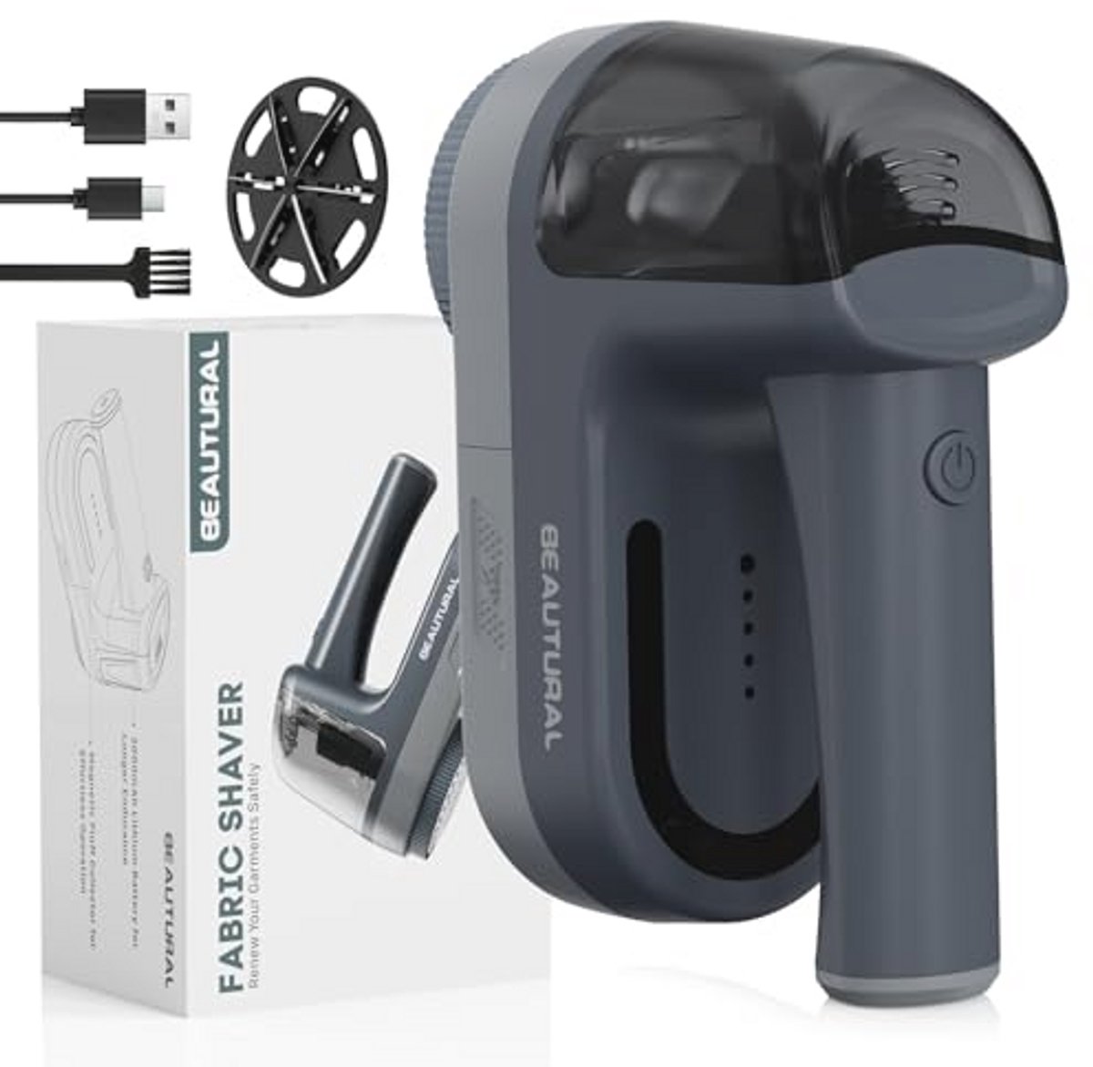 Elektrisch Pluisscheerapparaat - Oplaadbaar USB-C met 2 Snelheden en 2000 mAh Batterij voor Kleding en Stof