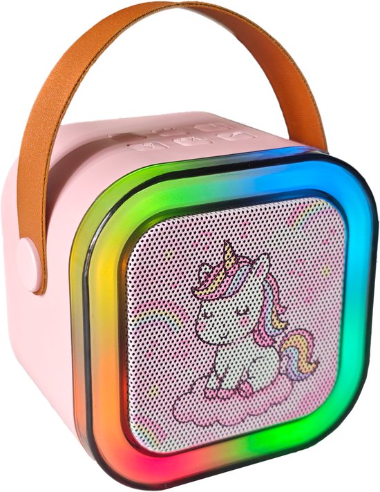 MOBO Karaoke Set Met 2 draadloze Microfoons - Draagbare Bluetooth USB LED Luidspreker Roze - KaraokeSet - Muziekspeler - Roze