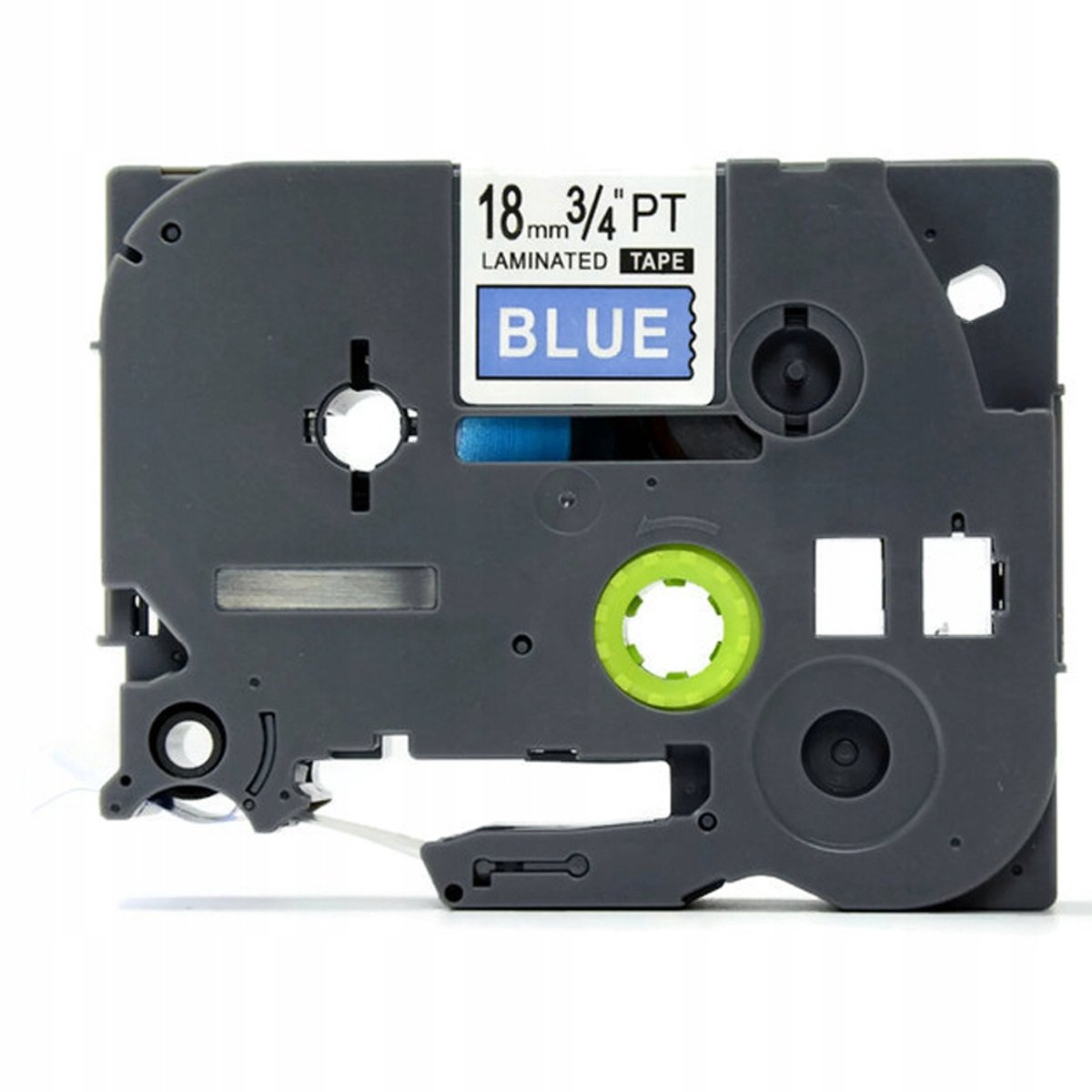 Brother TZe-545 tape 18 mm blauw, witte print - duurzaam en gelamineerd