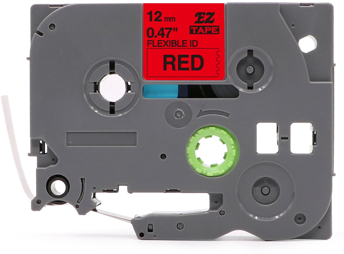 Brother TZe-FX431 Flexibele Label Tape Rood/Zwart 12mm