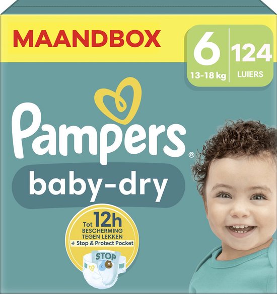 Pampers - Baby Dry - Maat 6 - Mega Pack - 124 luiers - 13/18 KG